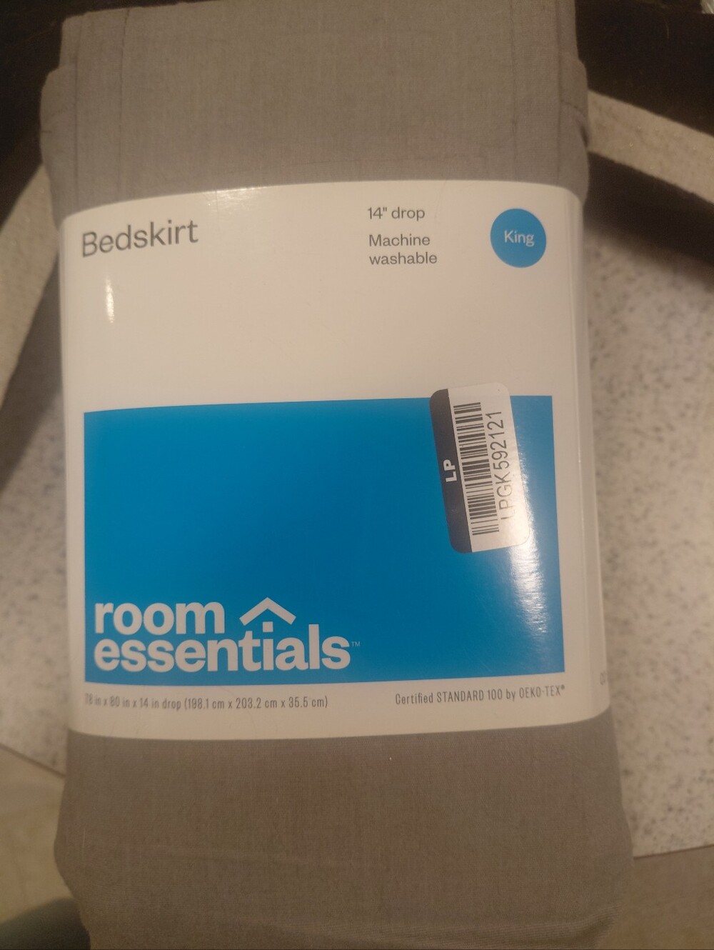 Room Essentials King Bedskirt in Gray